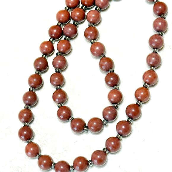 Genuine Red Jasper Short Necklace, Gemstone & Silver Cat on the Moon Charm - Picture 8 of 13